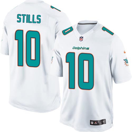 Men's Limited Kenny Stills Nike Jersey White Road - #10 NFL Miami Dolphins